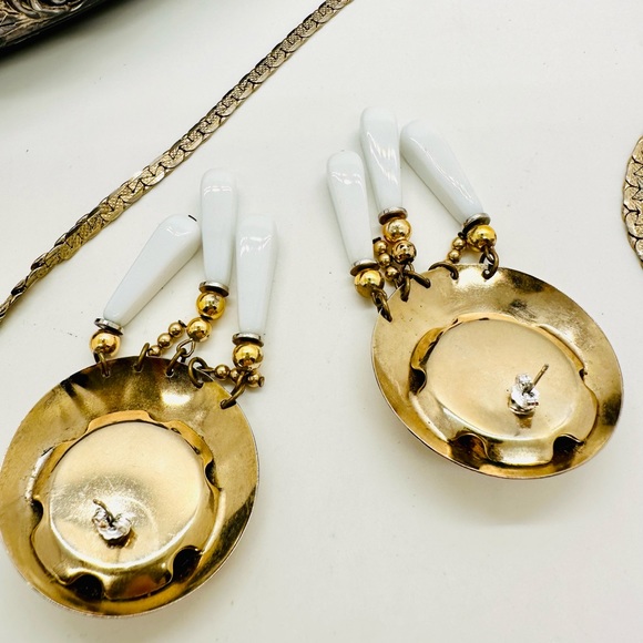 Vintage Modernist Statement Earrings & MCM Necklace - Picture 7 of 16